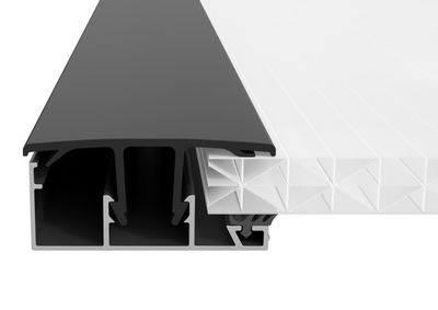 KANTPROFIL GOP PLASTTAK SVART ALU, 16MM 3500MM