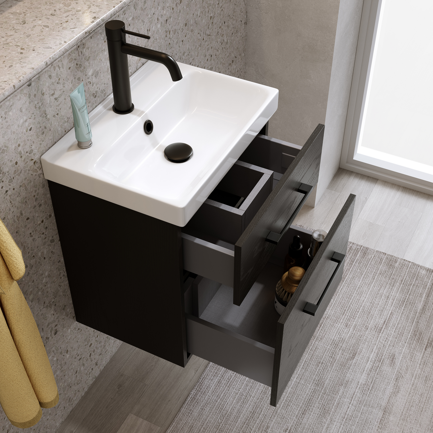 TVÄTTSTÄLLSSKÅ FIX TREND SVART TRÄ M TVÄTTSTÄLL 420