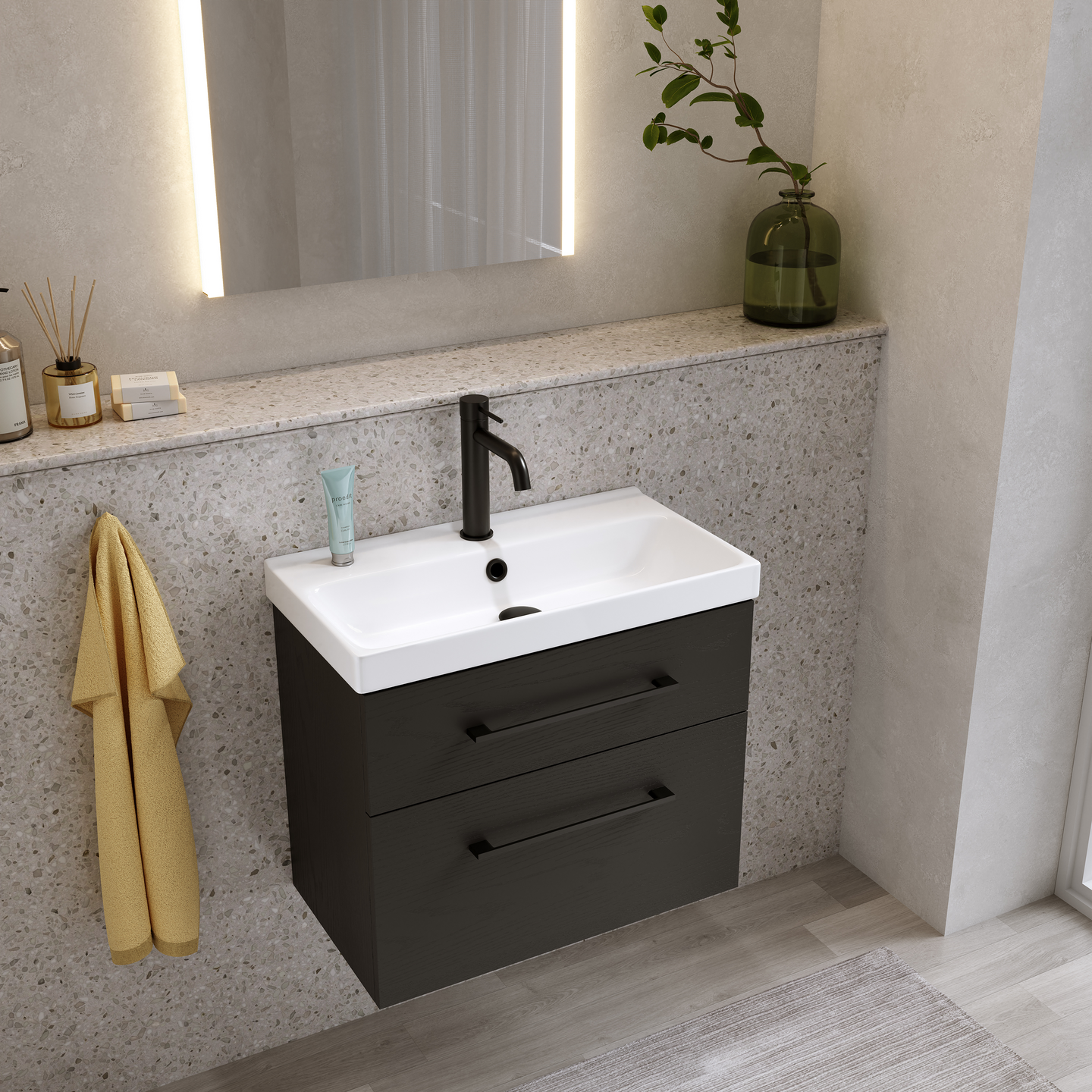 TVÄTTSTÄLLSSKÅP FIX TREND SVART TRÄ M TVÄTTSTÄLL 550