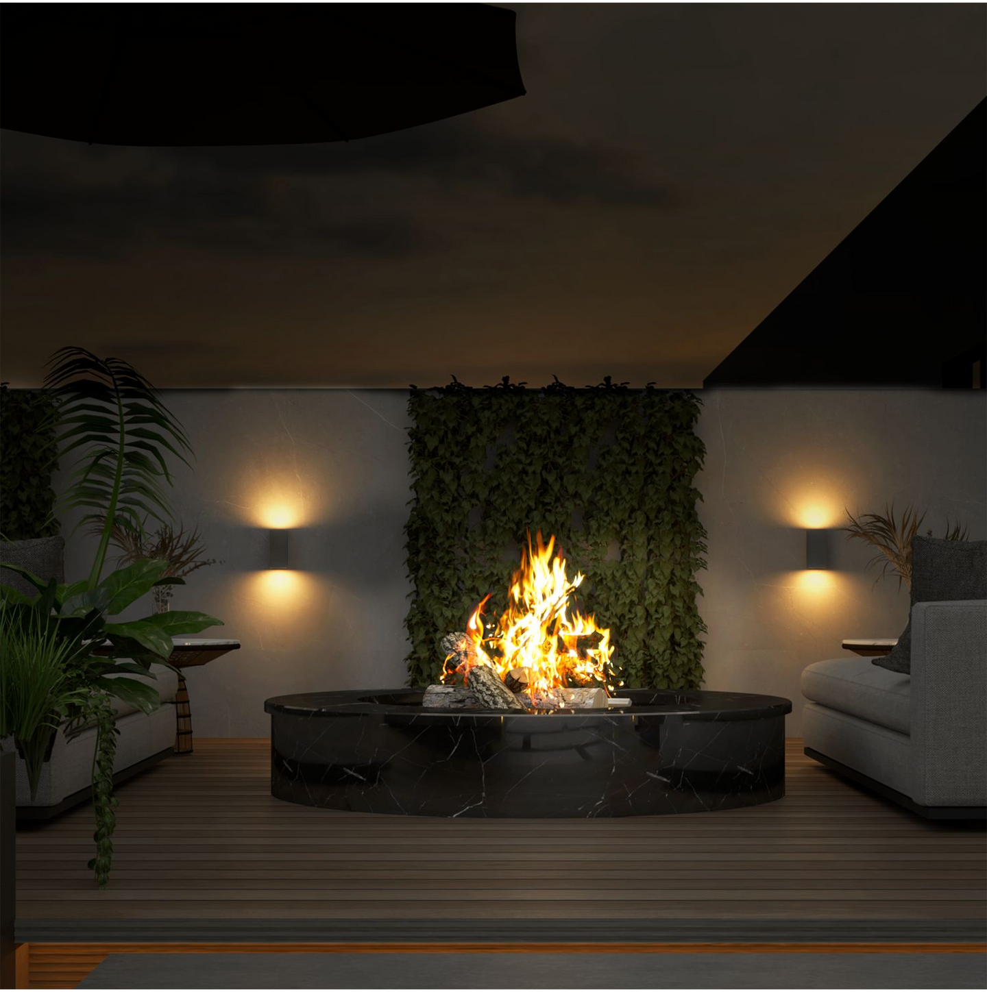 Ulkoseinävalaisin Calex Bergamo GU10 antrasiitti