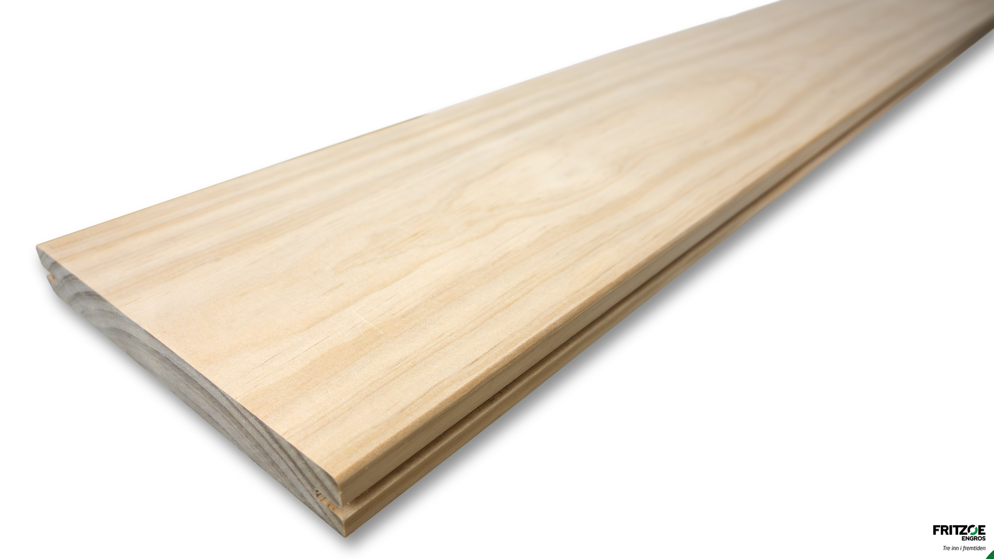 Terrassebord Med Spor 24x195 Accoya Furu Ubehandlet