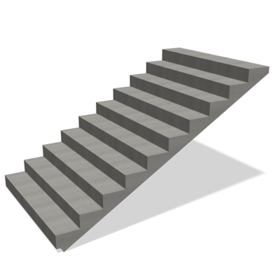 BLOCKTRAPPA BENDERS 3 STEG GRÅ 2000MM