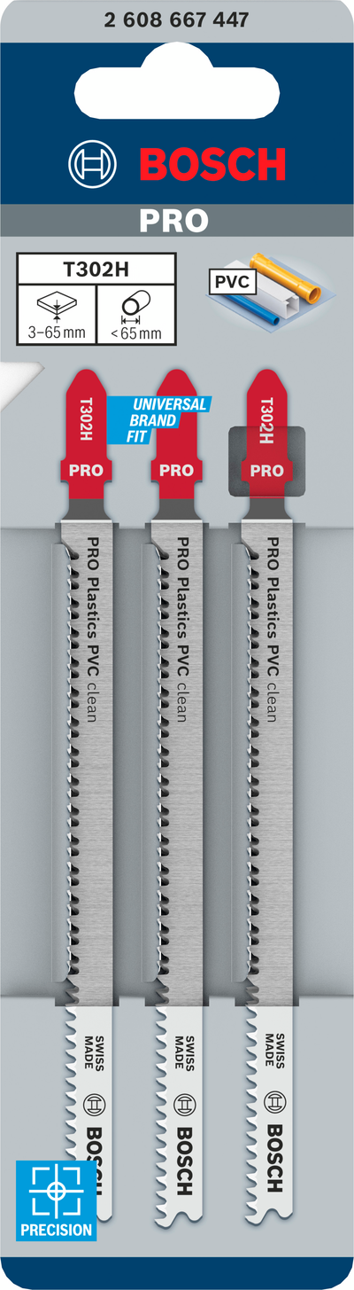 STICKSÅGBLAD BOSCH T302HCLEAN PVC 3ST
