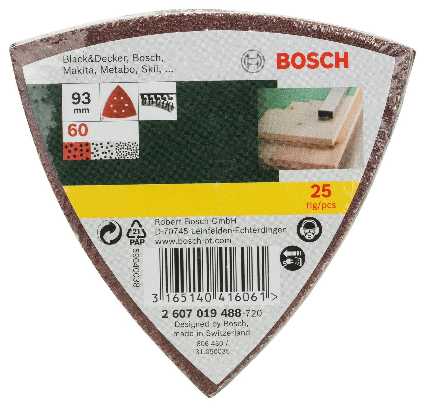HÖRNSLIPPAPPER BOSCH DELTA K 60 25P