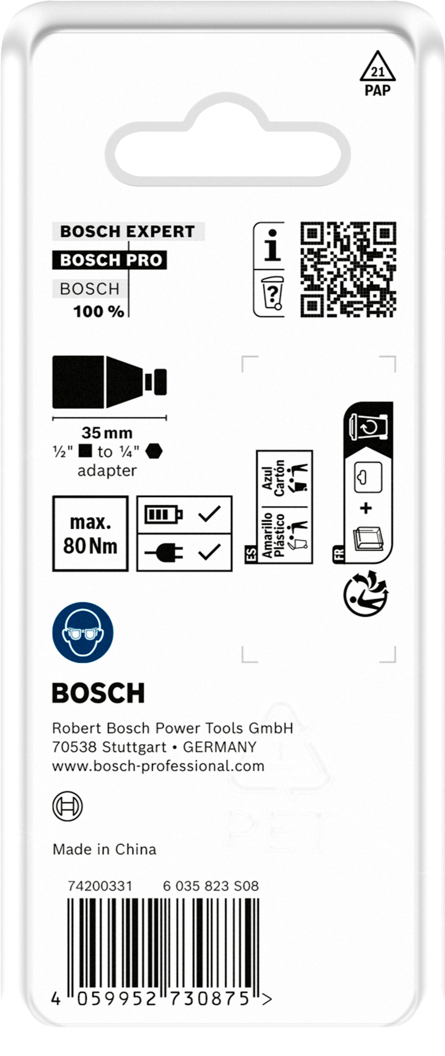 BITSADAPTER BOSCH PRO 1/2T TILL, 1/4HEX