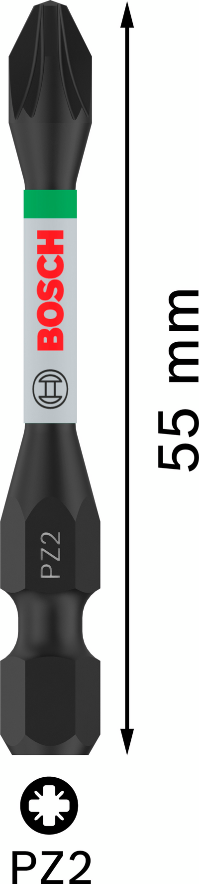 Ruuvauskärki Bosch PRO Pozidriv Impact, PZ2, 55 mm, 2 kpl