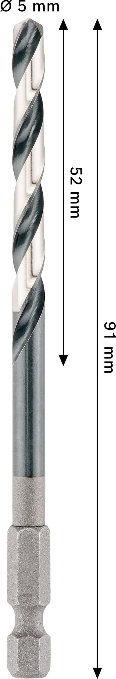 Iskevä metalliporanterä Bosch PRO HSS-G 5x52x91mm