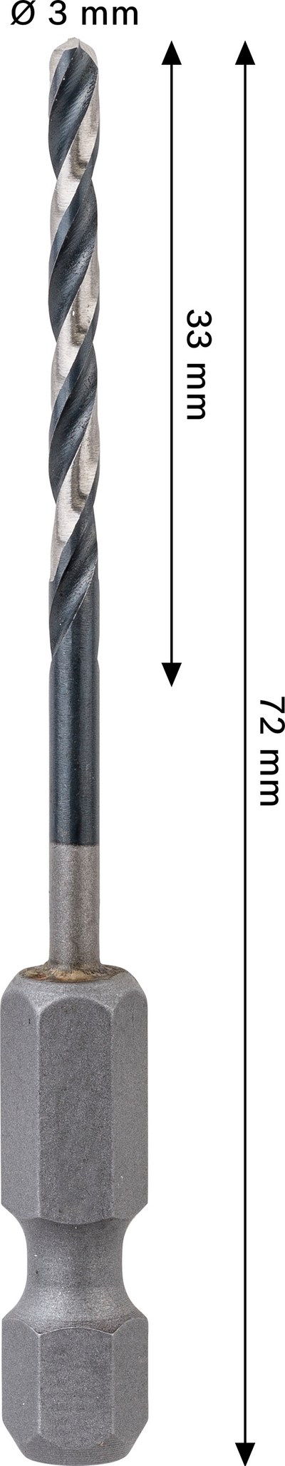 Iskevä metalliporanterä Bosch PRO HSS-G 3x33x72mm