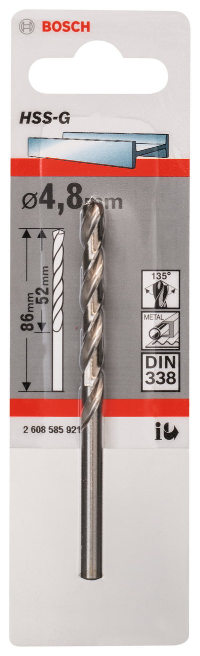METALLBORR BOSCH HSS-G S 4,8X86MM