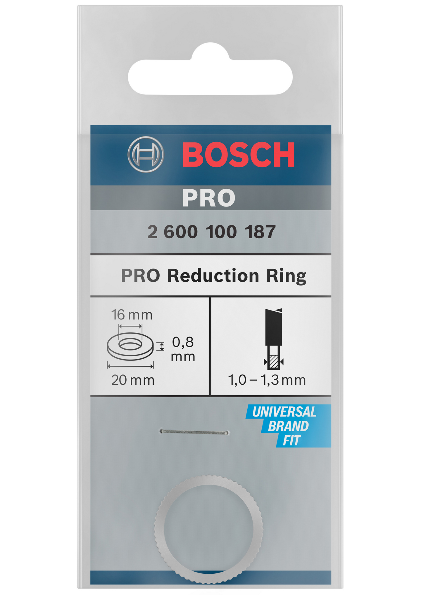 INSATSRING BOSCH 20/16MM MAX1.3MM, KLINGA