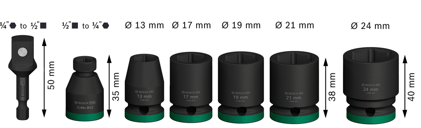 HYLSSET BOSCH 1/2 13-24MM 7 DELAR