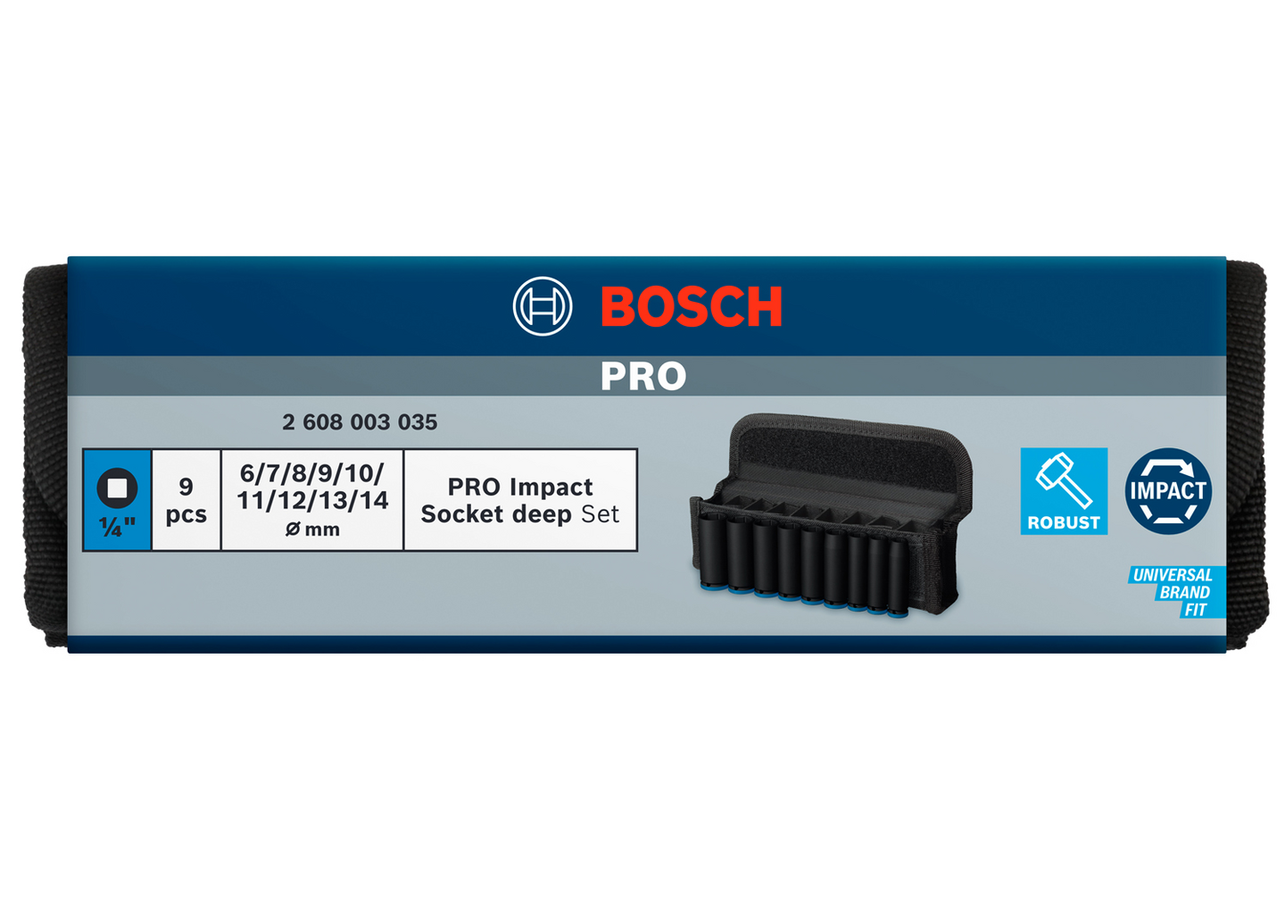HYLSSET BOSCH 1/4T 6-14MM L50MM 9ST