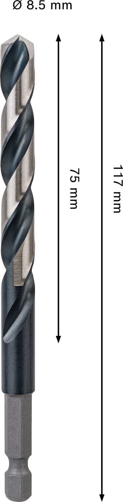 Iskevä metalliporanterä Bosch PRO HSS-G 8,5x75x117mm