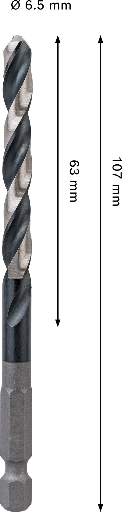 Iskevä metalliporanterä Bosch PRO HSS-G 6,5x63x107mm