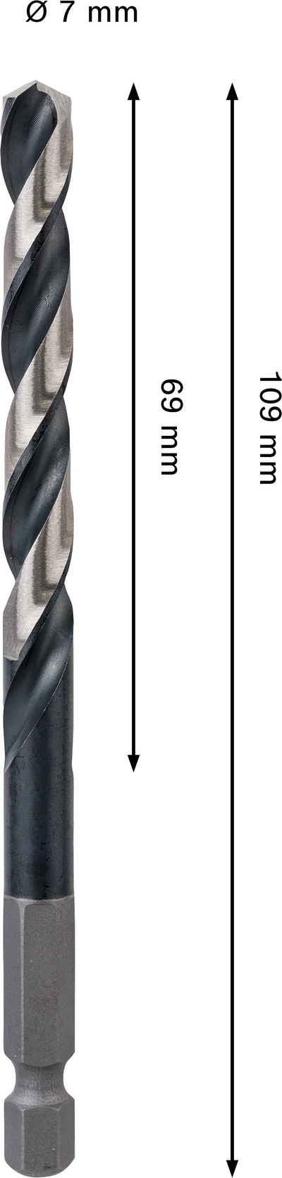 Iskevä metalliporanterä Bosch PRO HSS-G 7x69x109mm