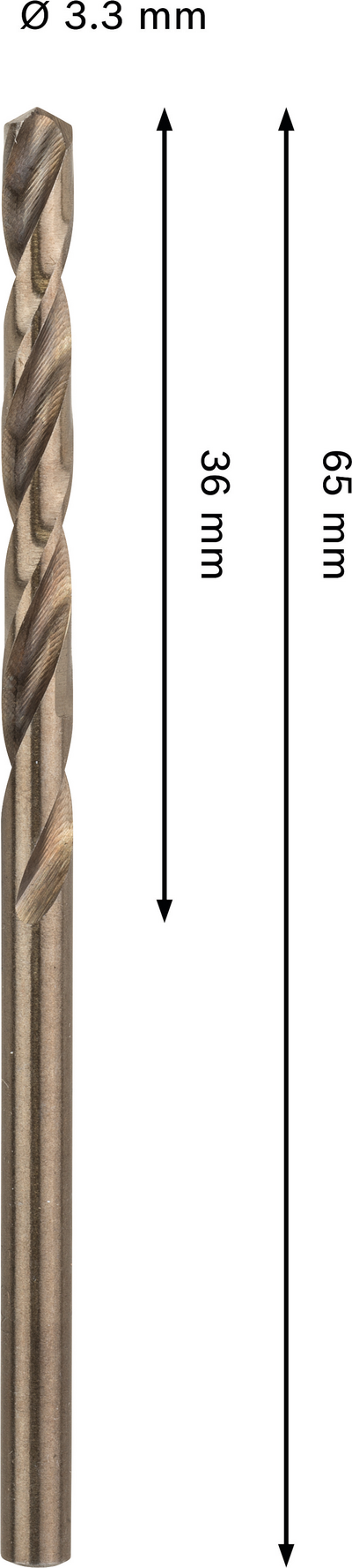 Metalliporanterä Bosch PRO HSS-CO 3,3x36x65mm