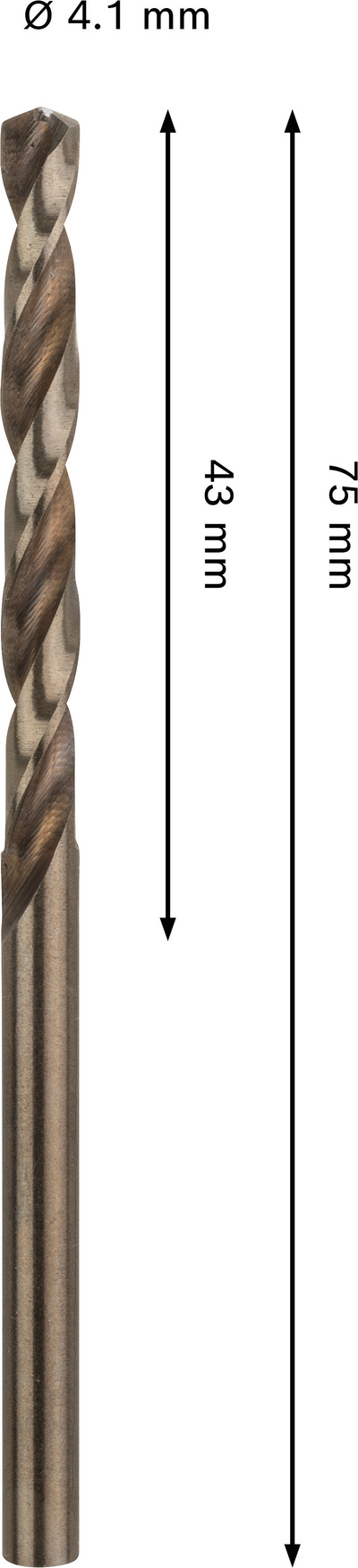 Metalliporanterä Bosch PRO HSS-CO 4,1x43x75mm