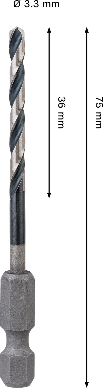 Iskevä metalliporanterä Bosch PRO HSS-G 3,3x36x75mm