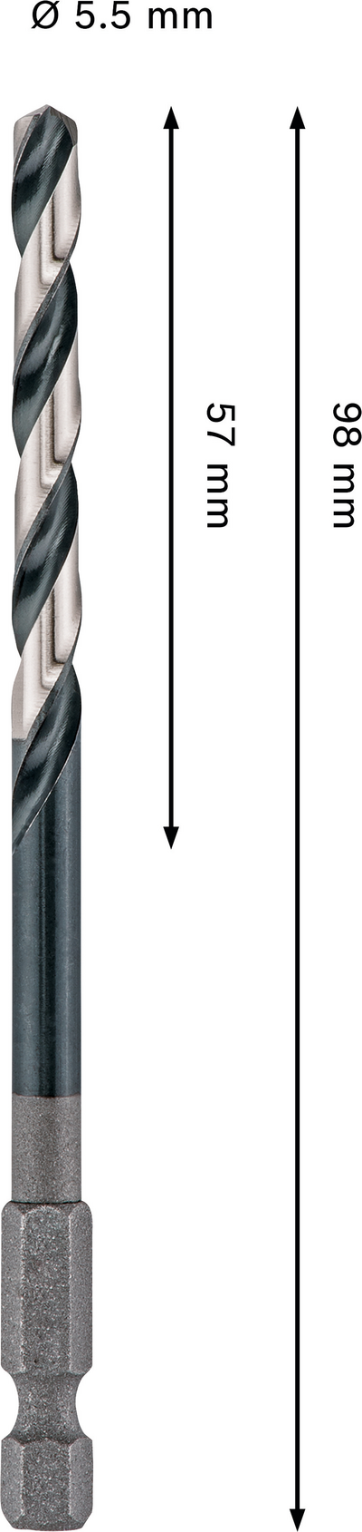Iskevä metalliporanterä Bosch PRO HSS-G 5,5x57x98mm