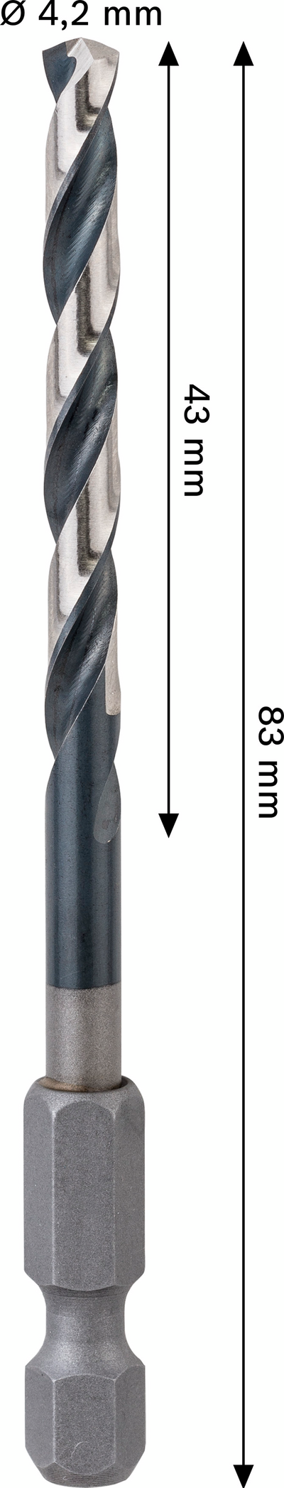 Iskevä metalliporanterä Bosch PRO HSS-G 4,2x43x83mm