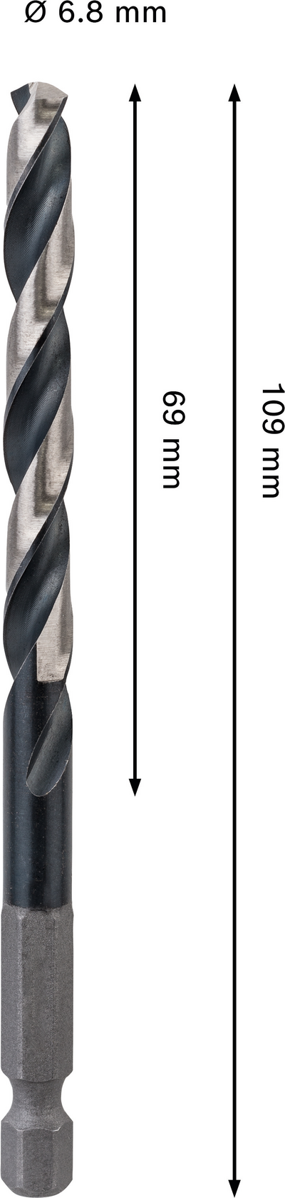 Iskevä metalliporanterä Bosch PRO HSS-G 6,8x69x109mm