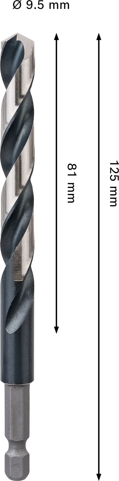 Iskevä metalliporanterä Bosch PRO HSS-G 9,5x81x125mm
