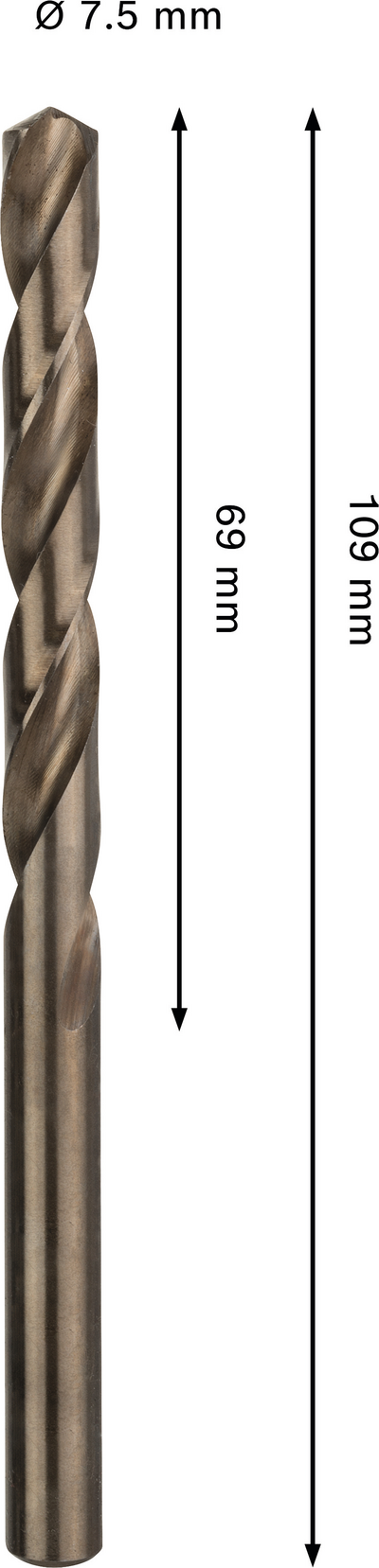 Metalliporanterä Bosch PRO HSS-CO 7,5x69x109mm