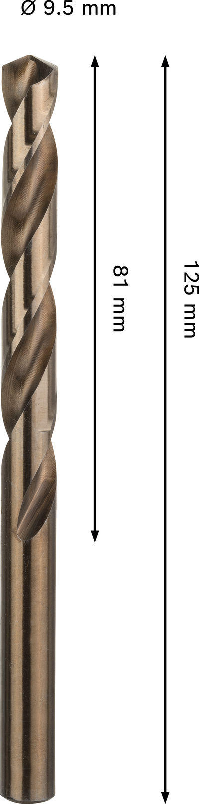 Metalliporanterä Bosch PRO HSS-CO, 9,5x81x125mm