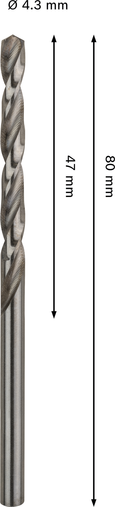 Metalliporanterä Bosch PRO HSS-G 4,3x47x80mm