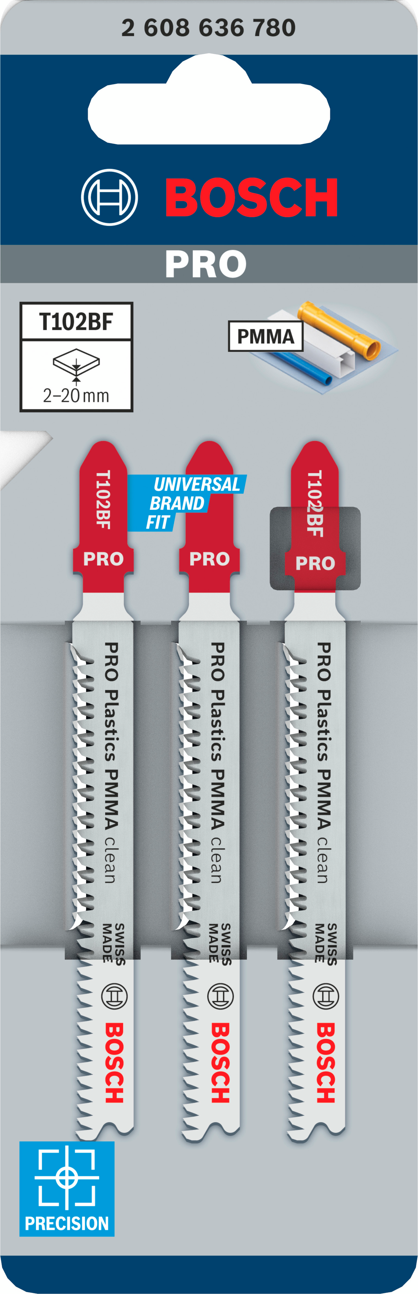 STICKSÅGBLAD BOSCH T 102 BF PMMA 3ST