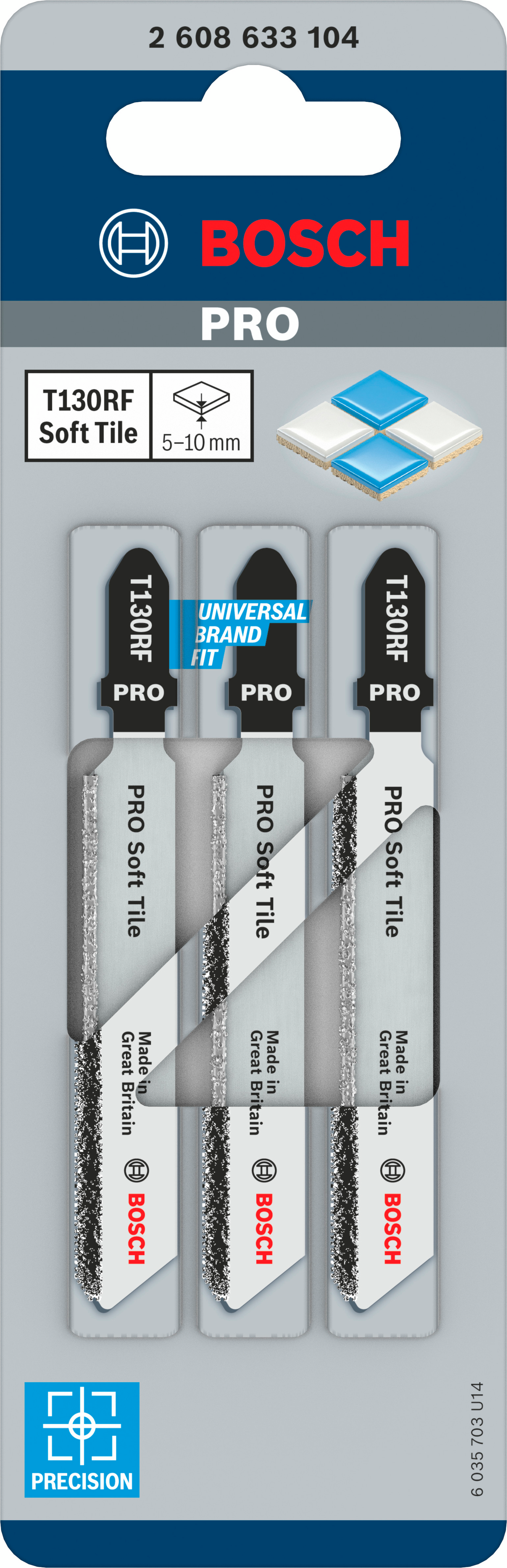 STICKSÅGBLAD BOSCH T130RIFF KERAMIK KERAMIK GROV 3ST