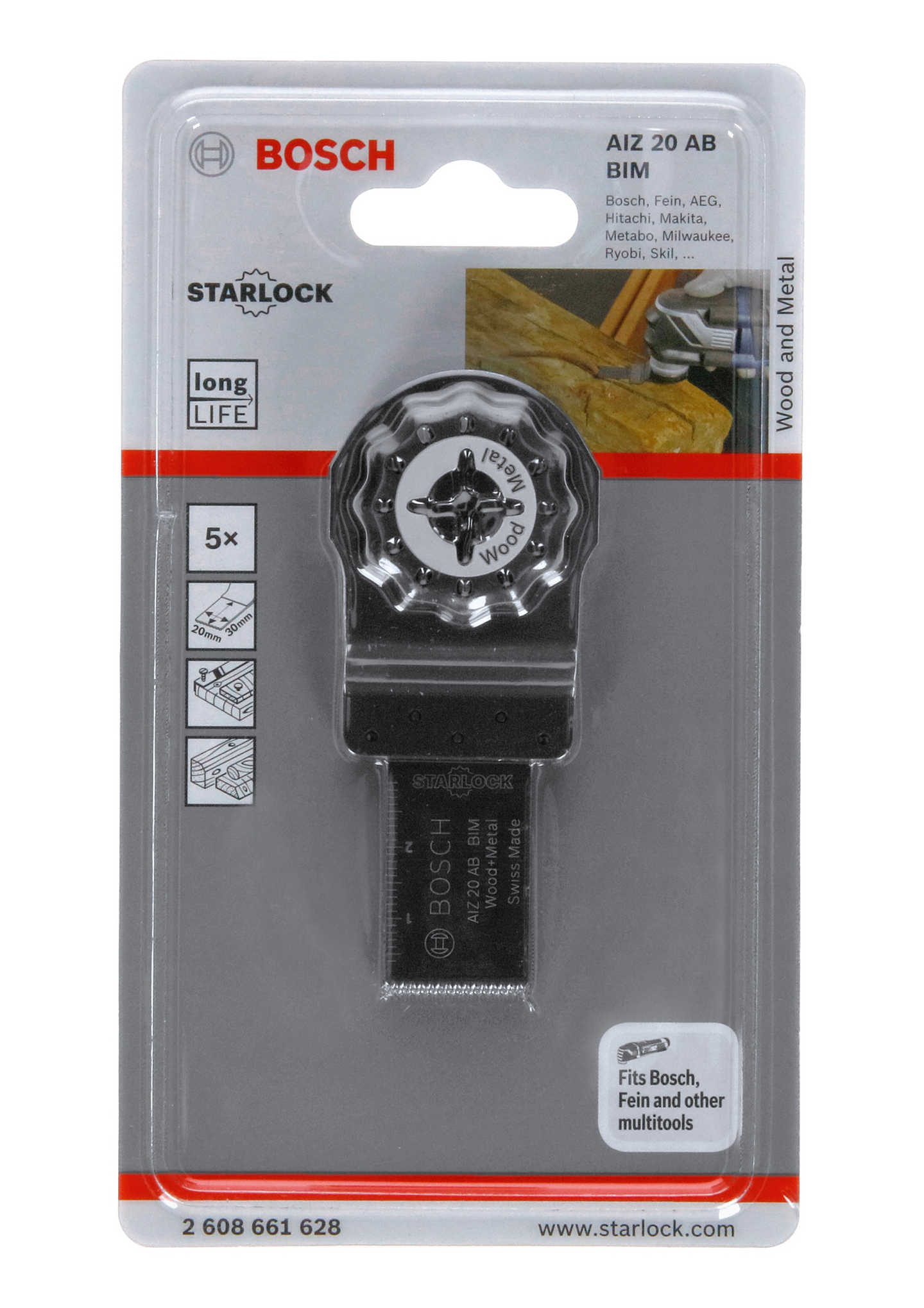 SÅGBLAD BOSCH AIZ20AB WOODMETALL BIM L20MM 5ST