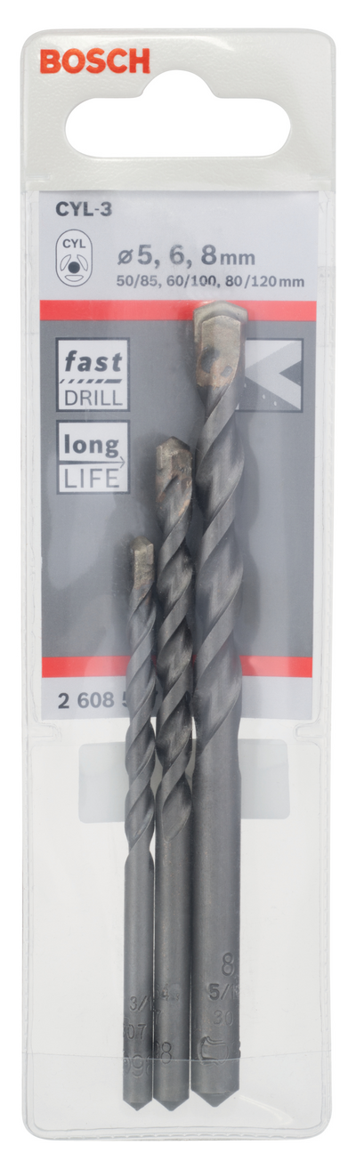 Betoniporanteräsarja Bosch 3-osainen 5/6/8mm Silver
