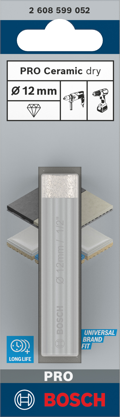 Timanttiporanterä Bosch Ceramic 12mm