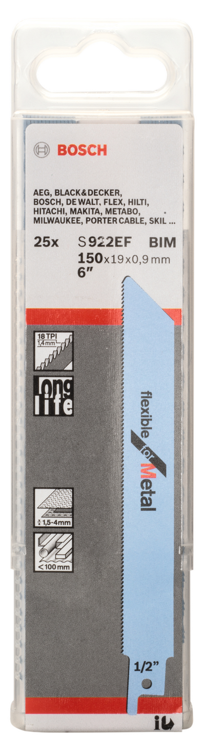 TIGERSÅGBLAD BOSCH S922EF FLEXIBLEMETALL 25ST