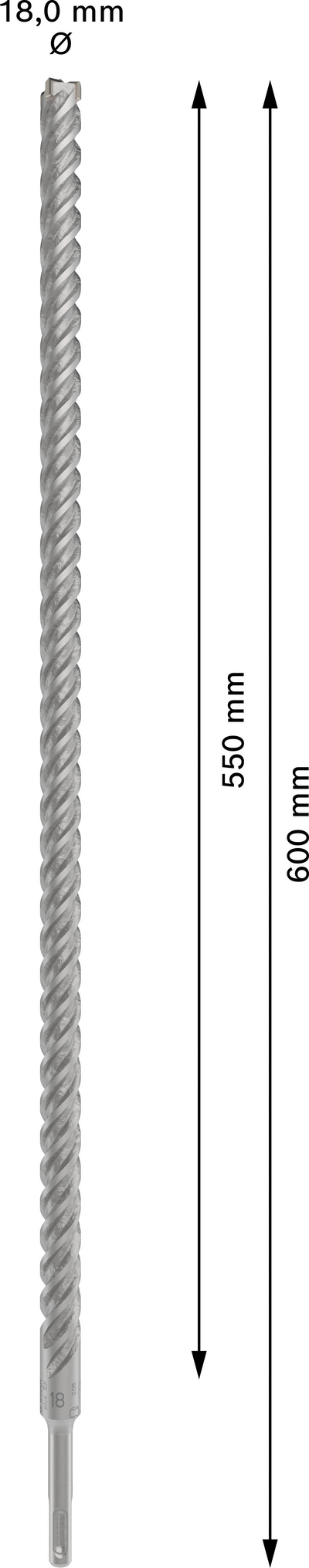 Poravasaranterä Bosch PRO SDS+ 5X 18x550x600mm