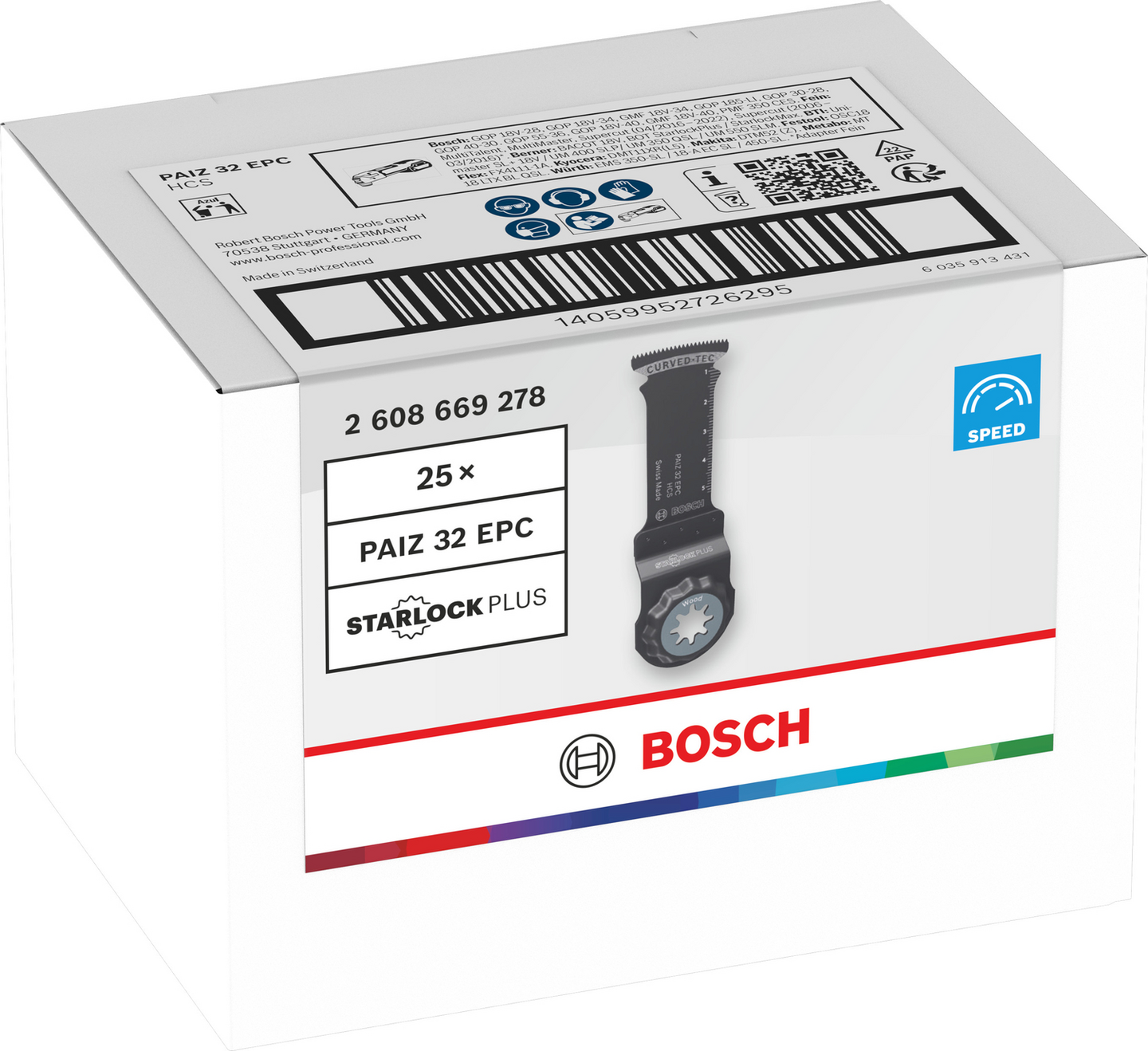Monitoimikoneen upotussahanterä Bosch puu Starlock PAIZ 32 EPC 32x60mm bulk