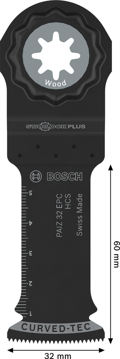 Monitoimikoneen upotussahanterä Bosch puu Starlock PAIZ 32 EPC 32x60mm