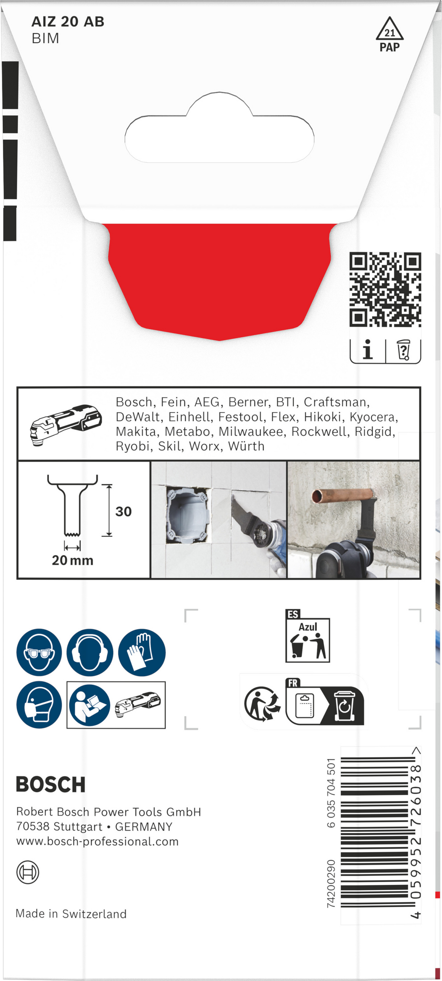 Monitoimikoneen upotussahanterä Bosch BIM SL AIZ 20 AB Multi 20x30mm