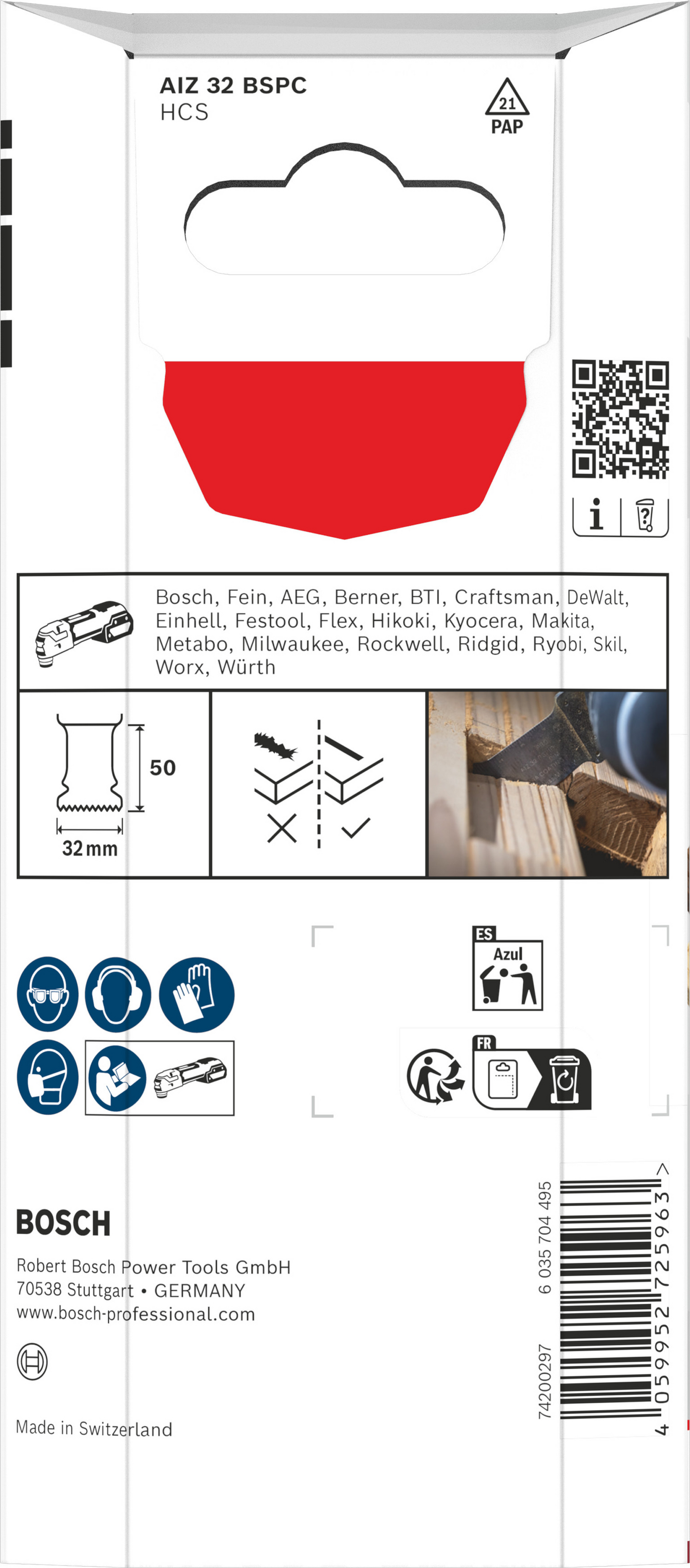 Monitoimikoneen upotussahanterä Bosch puu Starlock AIZ 32 BSPC 32x50mm 5kpl