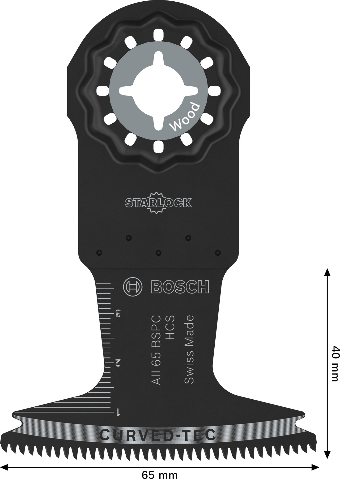 Monitoimikoneen upotussahanterä Bosch puu Starlock AII 65 BSPC 65x40mm