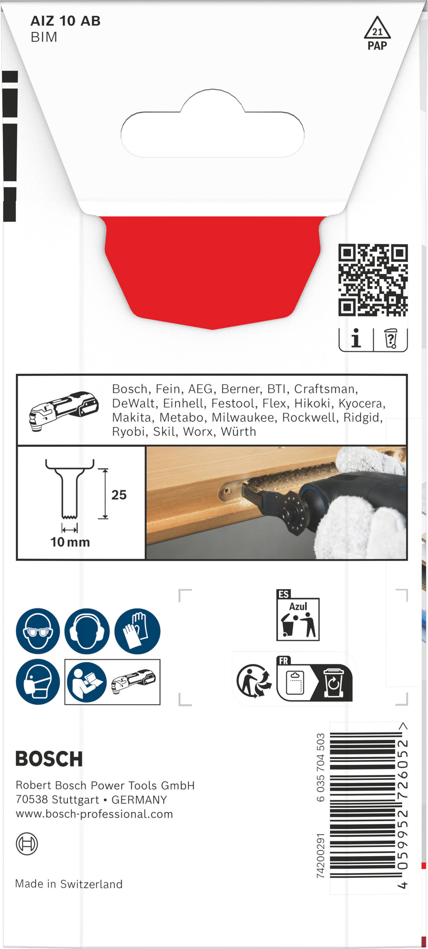 Monitoimikoneen upotussahanterä Bosch BIM SL AIZ 10 AB Multi 10x25mm