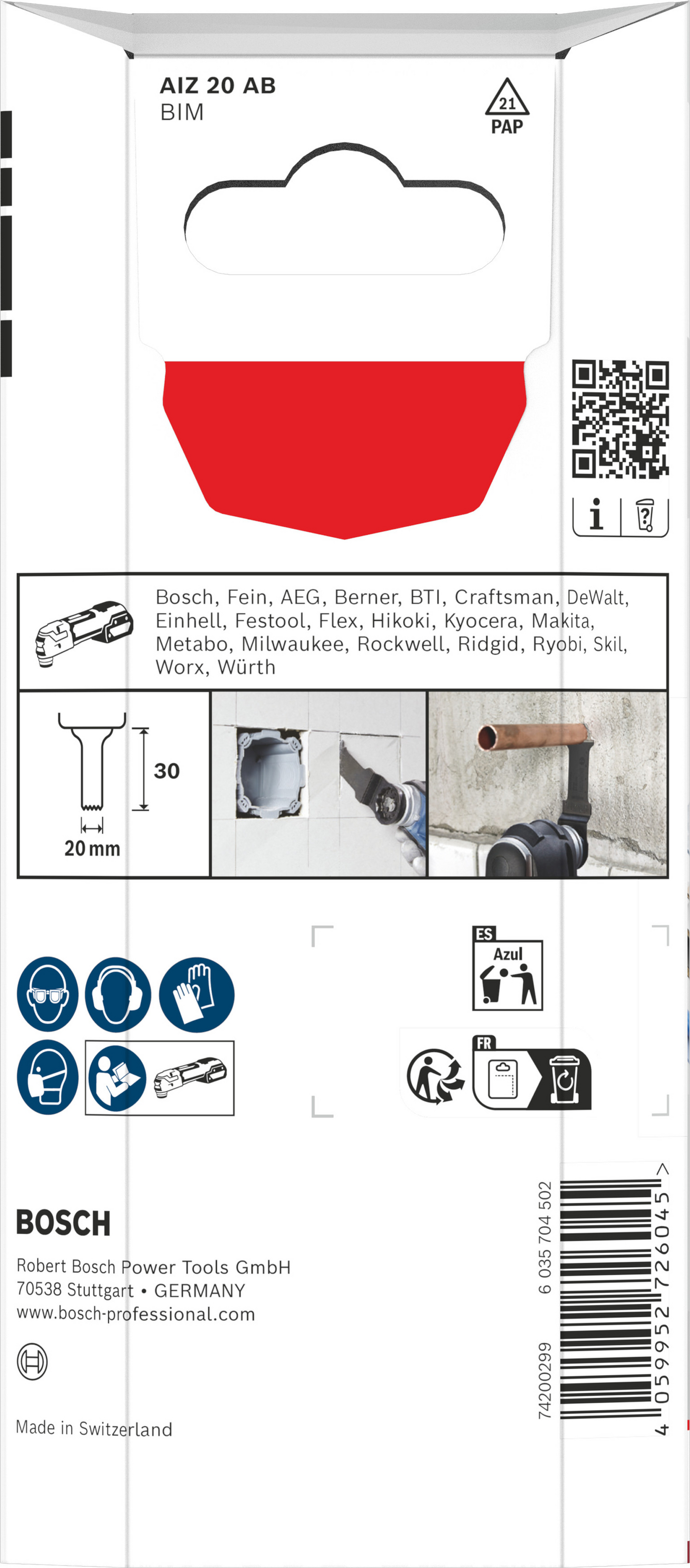 Monitoimikoneen upotussahanterä Bosch BIM SL AIZ 20 AB Multi 20x30mm 5kpl