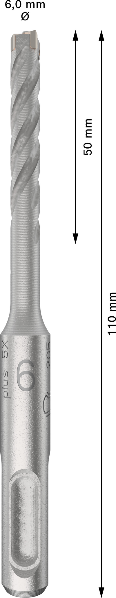 Poravasaranterä Bosch PRO SDS+ 5X 6x50x110mm 10kpl