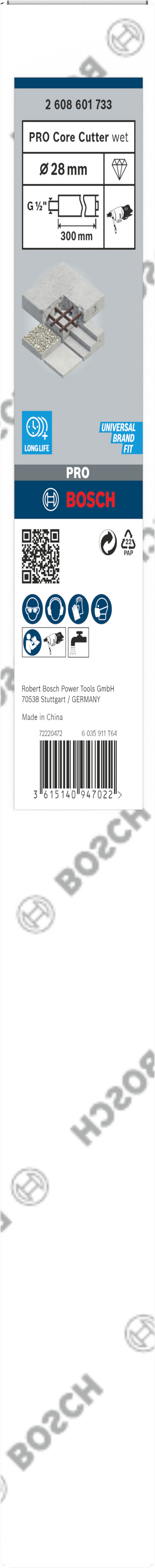 DIAMANTBORR BOSCH VÅT PRO 1/2T, 28X300MM