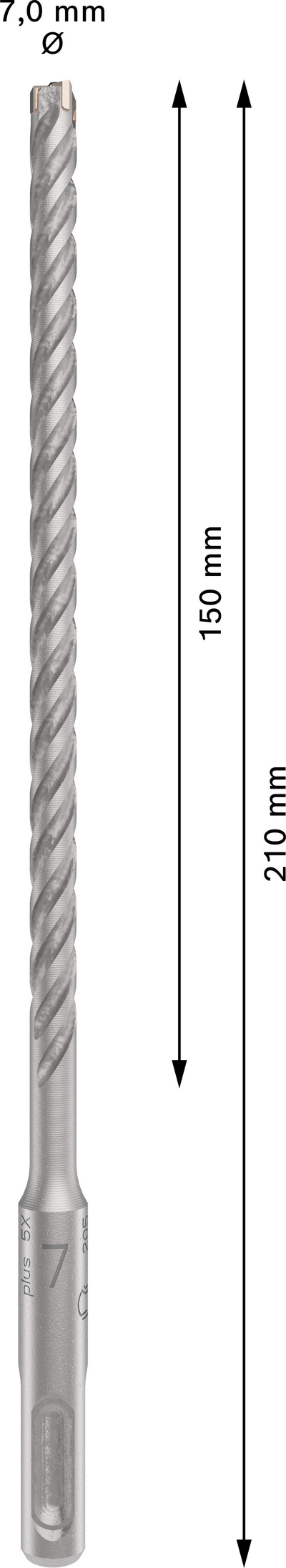 Poravasaranterä Bosch PRO SDS+ 5X 7x150x210mm