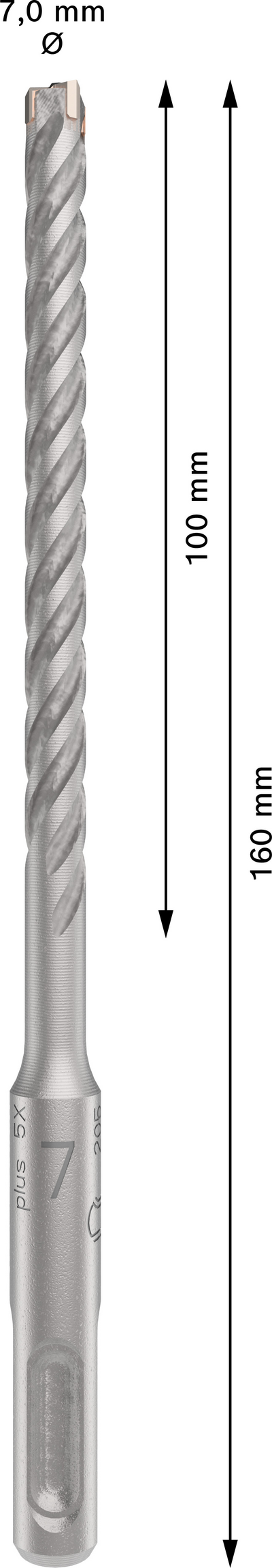 Poravasaranterä Bosch PRO SDS+ 5X 7x100x160mm