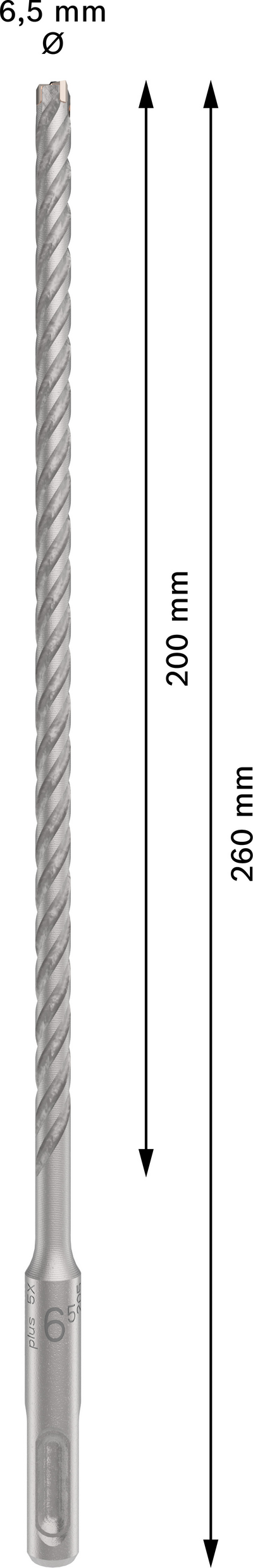 Poravasaranterä Bosch PRO SDS+ 5X 6,5x200x260mm