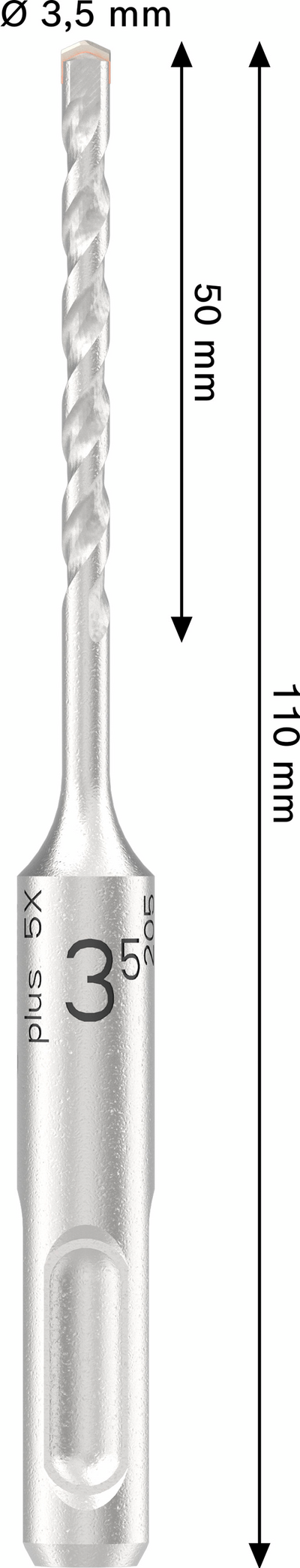 Poravasaranterä Bosch PRO SDS+ 5X 3,5x50x110mm
