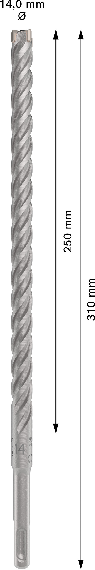 Poravasaranterä Bosch PRO SDS+ 5X 14x250x310mm